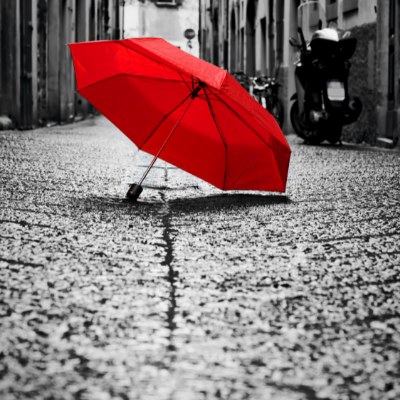 Umbrella in street