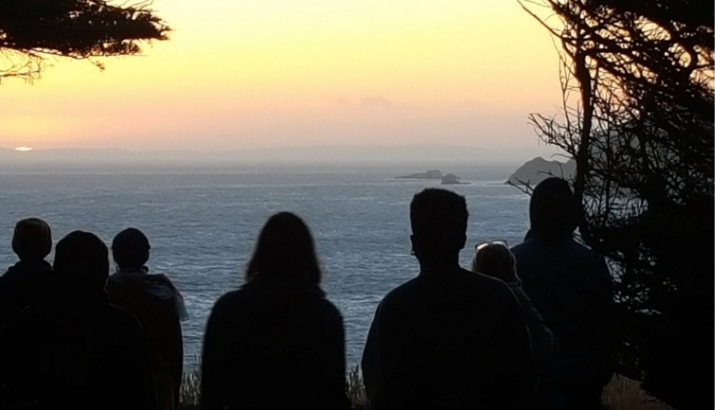 People watching sunset