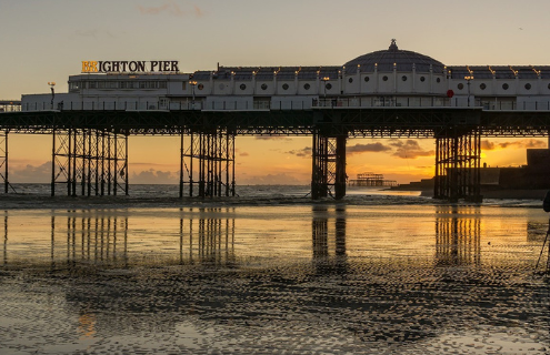 “Low tide at Brighton Beach” by Helen Haden.